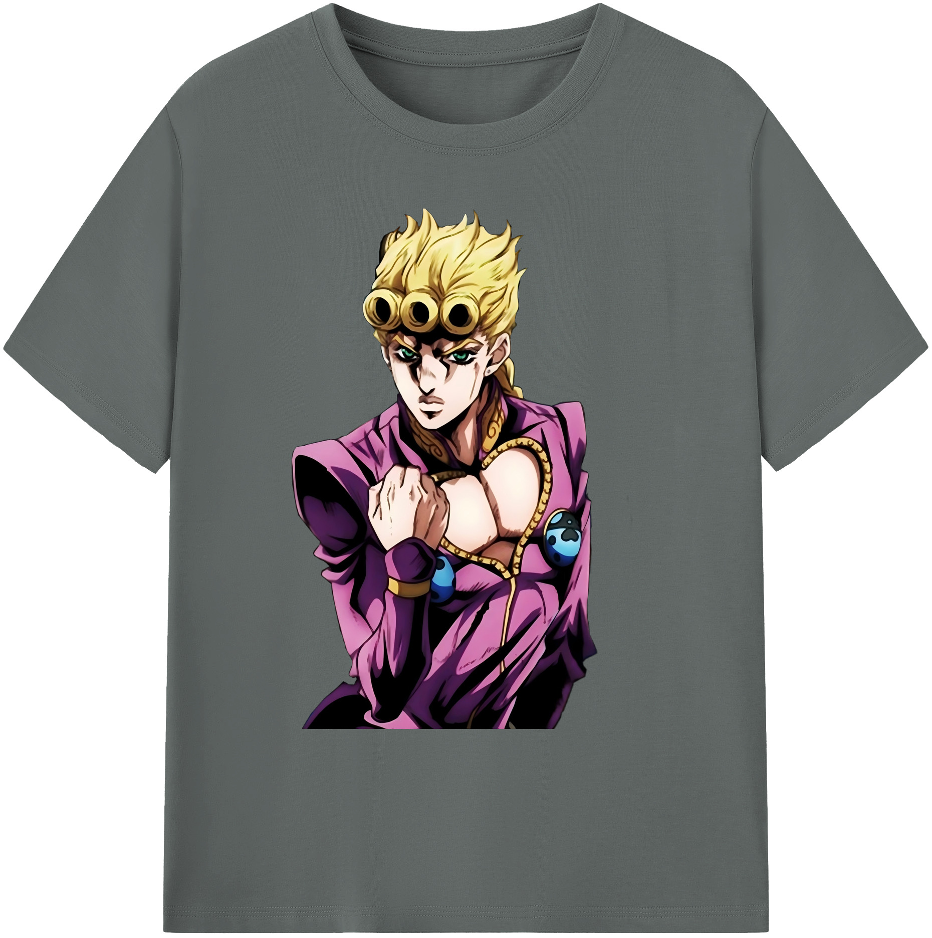 （画像用） ジョジョの奇妙な冒険 ジョルノ?ジョバァーナ JoJo's Bizarre Adventure Giorno Giovanna 綿100％ メンズ半袖Tシャツ｜肌触りやわらか＆通気性